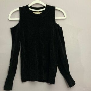 LOFT Black Off-the-Shoulder Sweater